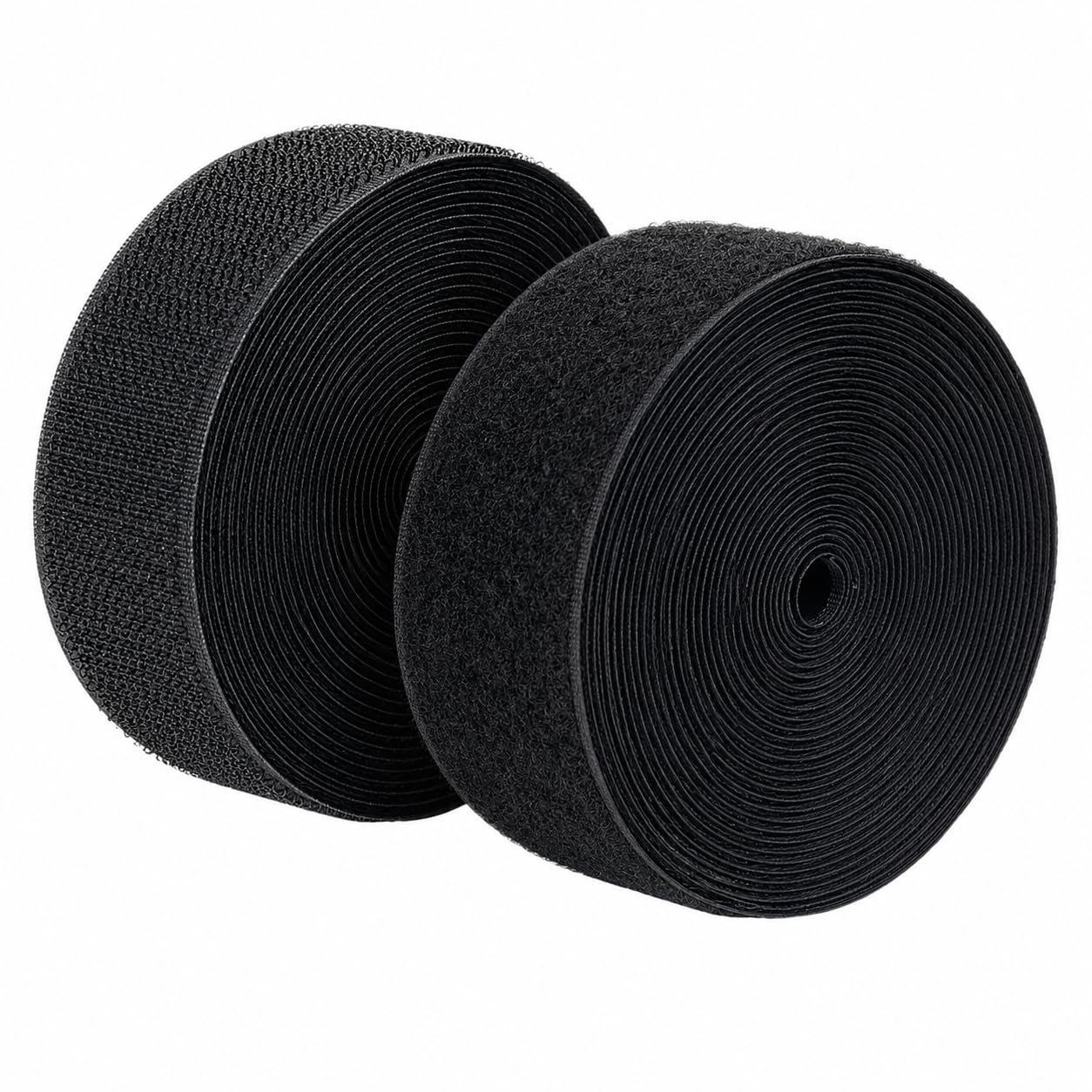 ZENITH 1 inch Wide Black, 5 Meter Non Adhesive Hook and Loop Tape, No Glue Back, Fabric Fastener InterlockingTape for Sewing Crafts, DIY, Clothes, Straps, Shoes Mosquito nets etc (Black, 5 Meter)