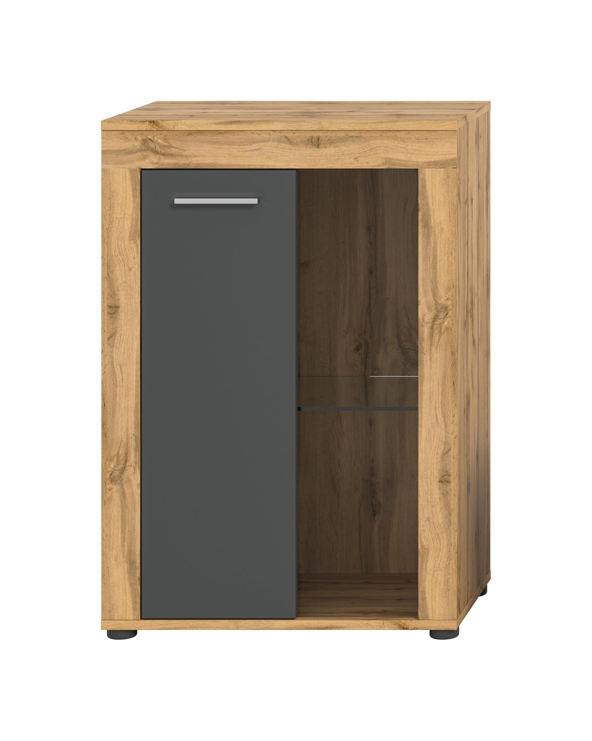 xonox.home Wohnen Jam X8BN1T40 - Vitrina de Cristal (600 x 86 x 35 cm), Color Roble Wotan y Gris
