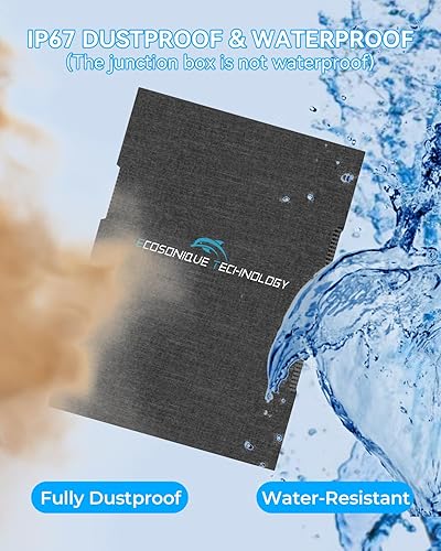 Miniatura 6 de Ecosonique - Cargador solar portátil de 30 W, paneles solares plegables con USB C USB A ETFE impermeable para camping mochilero compatible con