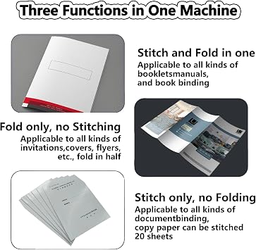 Booklet Maker A3 Paper Folding Binding Machine Paper Folder Stapler Machine 2 in 1 Multifunctional Automatic Book Maker Stapling Machine for Schools Print Stores Offices Green