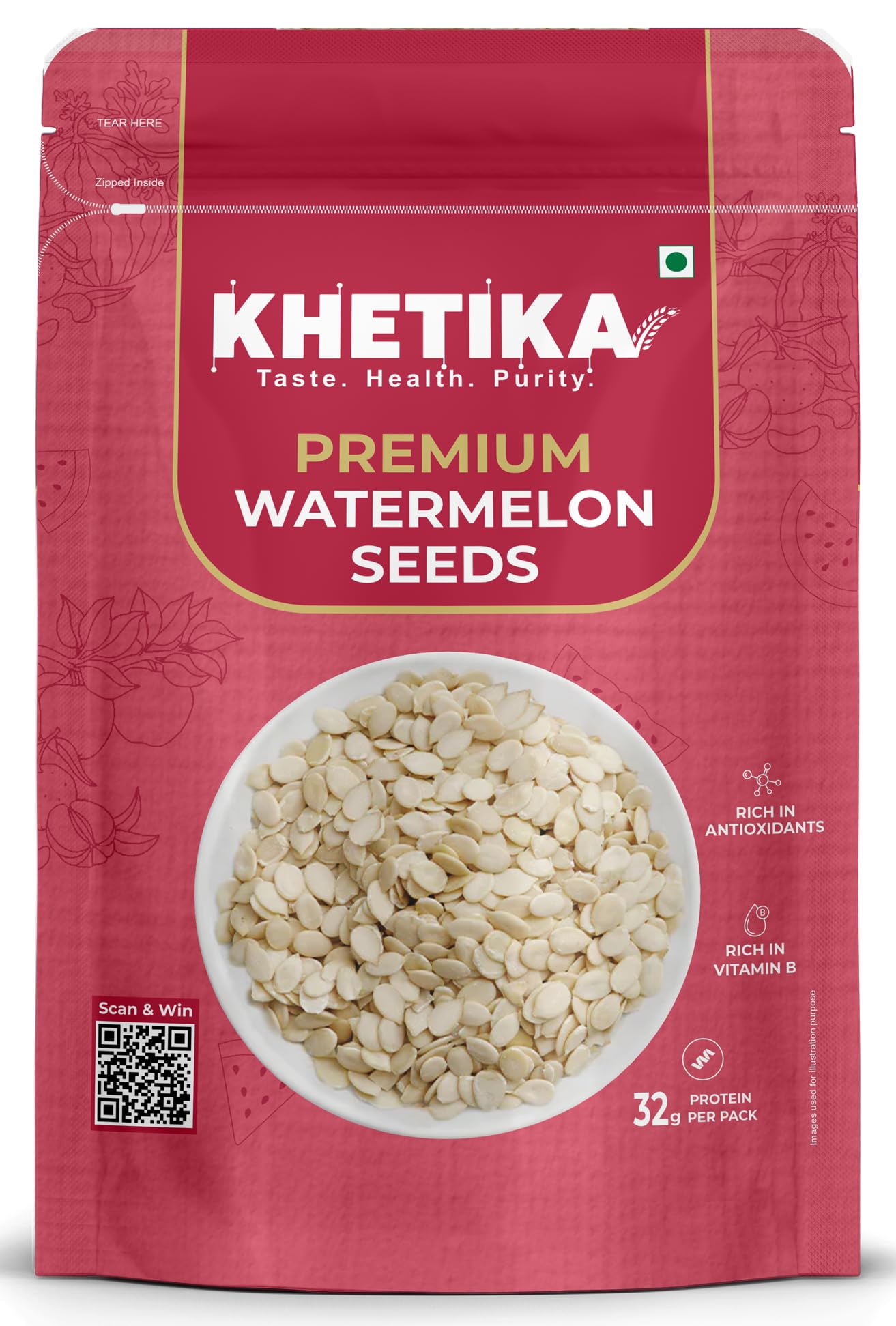 Khetika Naturale Watermelon Seeds 200g | High in Protein | Snacking Seeds | Gluten Free-image-40