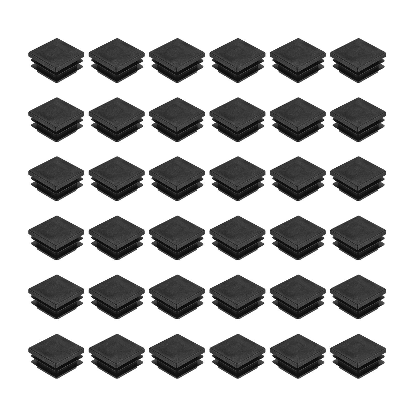 uxcell 32Pcs Square Plastic Plugs, 32 x 32mm/1.26 x 1.26inch PE Pipe Tubing End Caps for 25-30mm/0.98-1.18inch Square Tube Furniture Chair Leg, Black