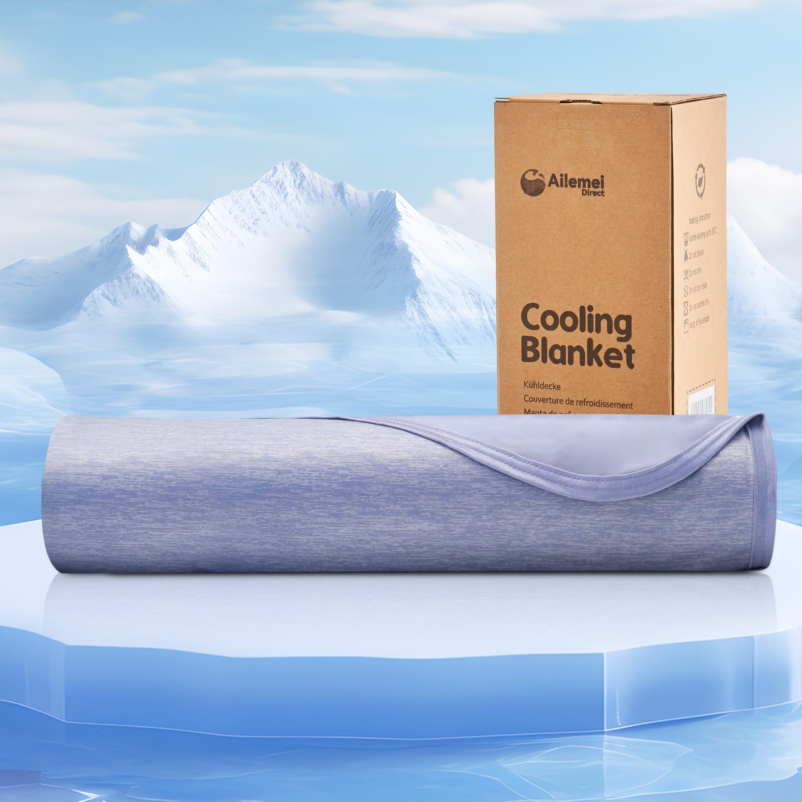 Ailemei Direct Cooling Blanket Queen Size for Couch, Double Side Summer Cooling Blankets for Hot Sleepers, Lightweight Ice Cool Blanket to Relieve HotFlashes, Breathable Bed Cold Blankets for Sleeping โ image 1