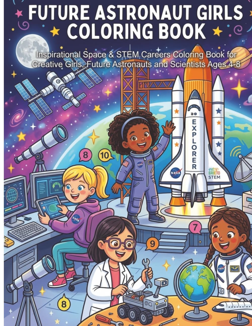 Future Astronaut Girls Coloring Book: Inspirational Space & STEM Careers Coloring Book for Creative Girls, Future Astronauts and Scientists