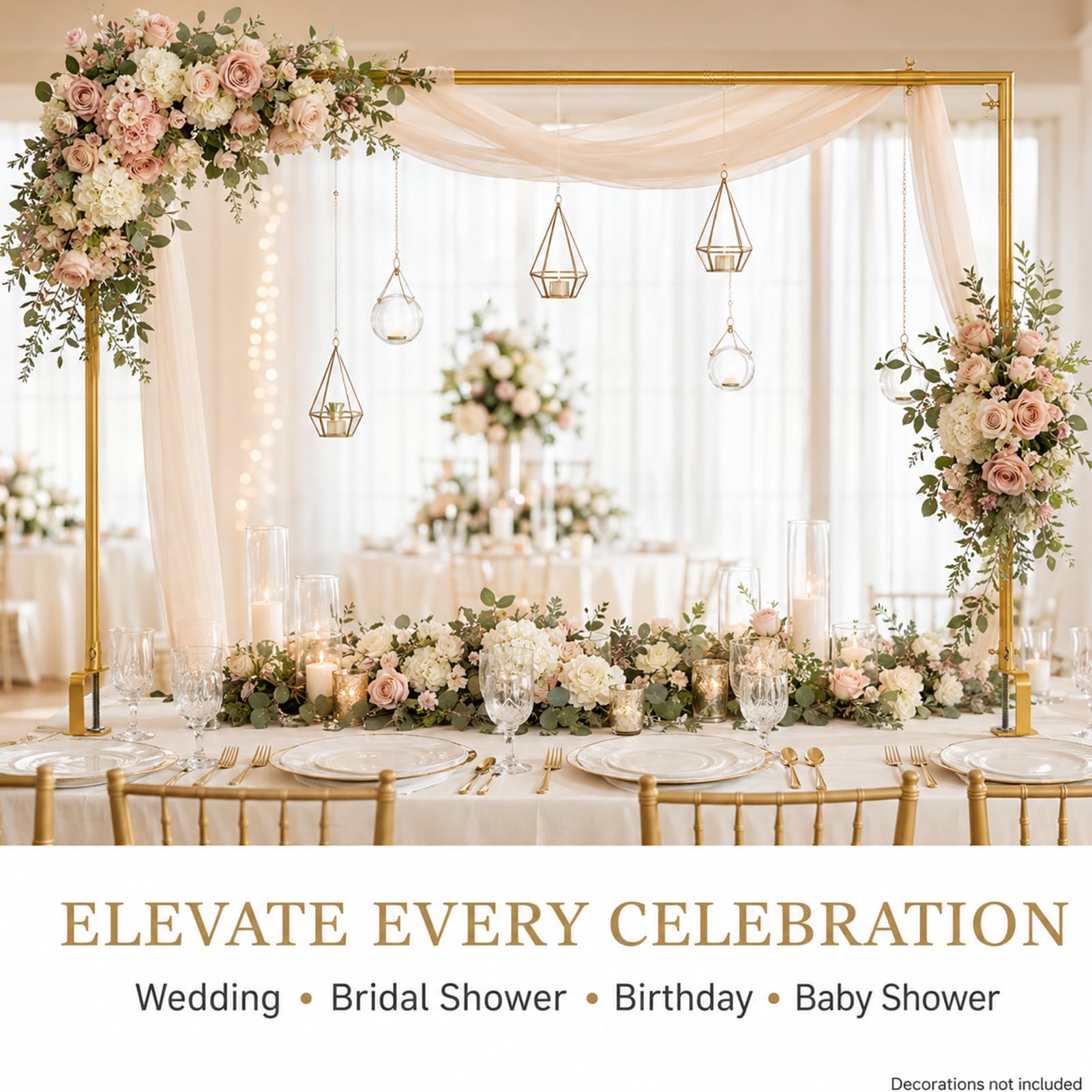 Support d'arche de ballons de table, cadre en métal réglable pour événements et fêtes, parfait pour les fêtes d'anniversaire, les mariages et les décorations