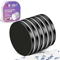 Vista 1 de MIKEDE Rare Earth Magnets, Super Strong Black Round Magnet with Adhesive Backing, Heavy Duty Disc Neodymium for Crafts, Cabinet, Office, DIY, 1.26