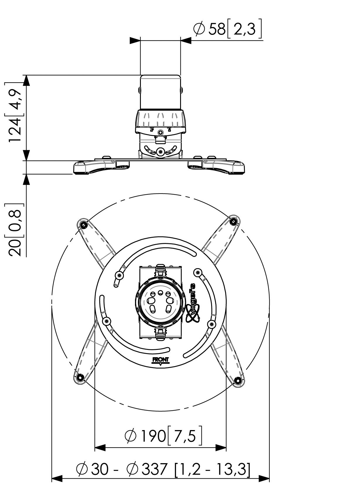 Vogel's Ppc 1500 Supporto per Proiettori, Argento
