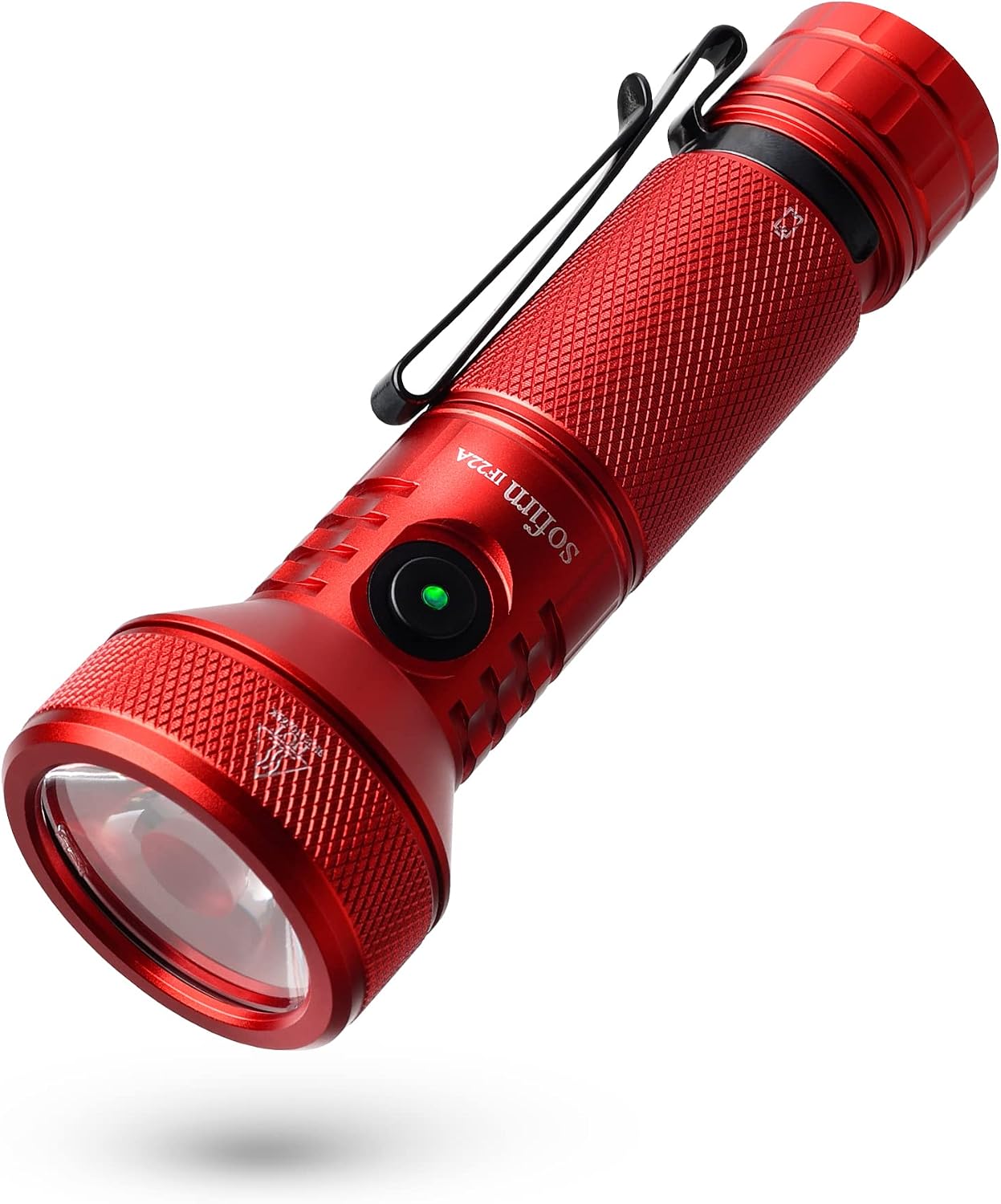 77outdoor Rechargeable Flashlight, Sofirn IF22A 2100 High Lumen 690m Max Powerful Thrower Flashlight with SFT-40 LED, TIR Lens, Power Bank Output for Hiking (IF22A Red)