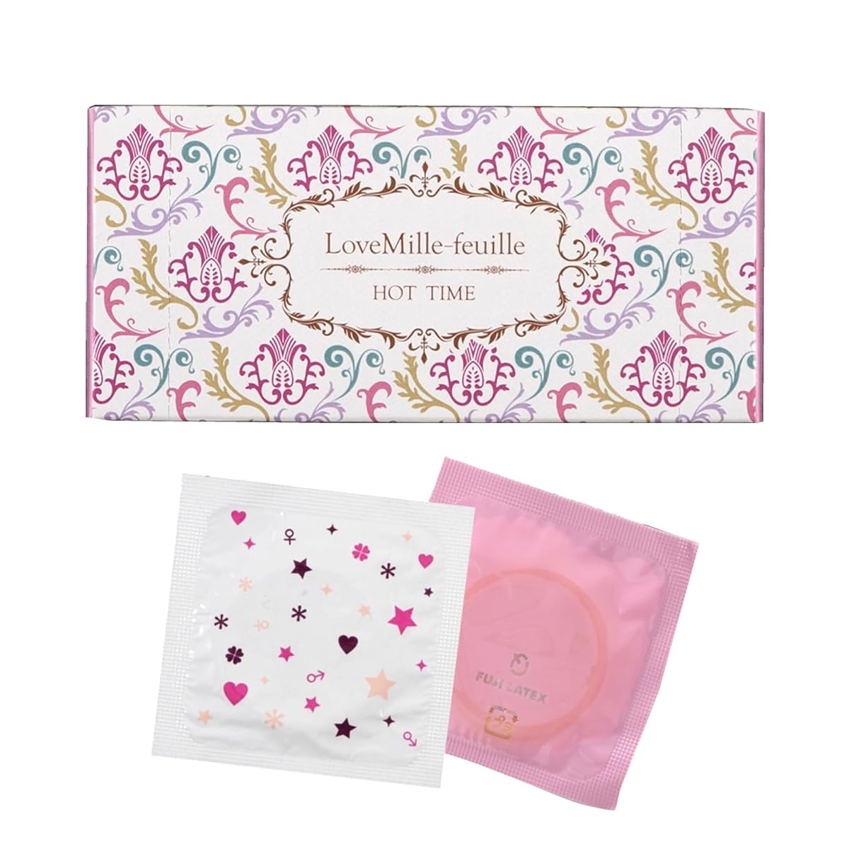 ラブコスメ ラブミルフィーユ ホットタイム 8個入り （ コンドーム 温感タイプ ゴム 0.03 ）