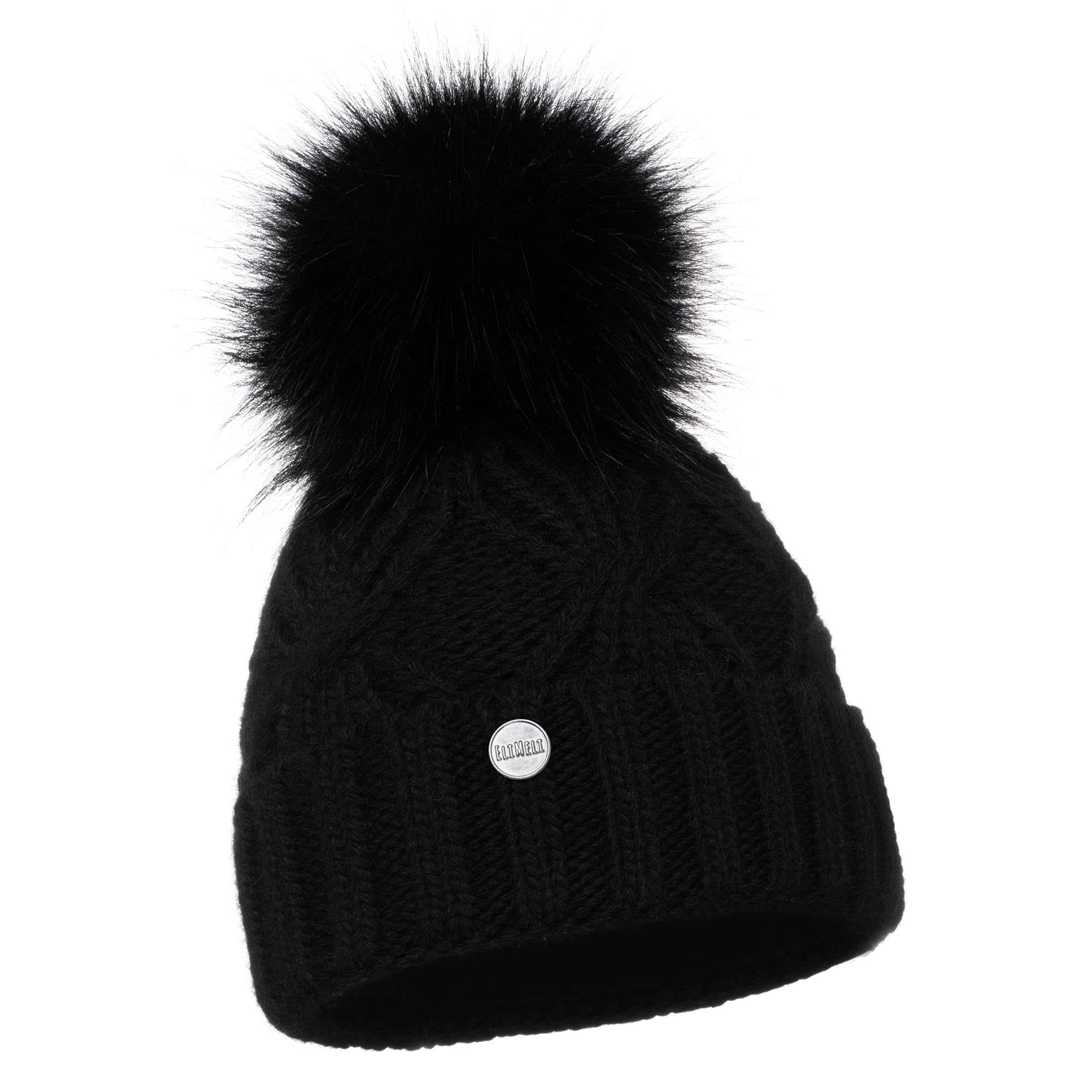 ELIMELI Damen Winter Mütze warme Strickmütze Wintermütze mit Bommel Slouch Strick Beanie Damen für Winter Bommelmütze Hergestellt in EU Farbenauswahl 19531