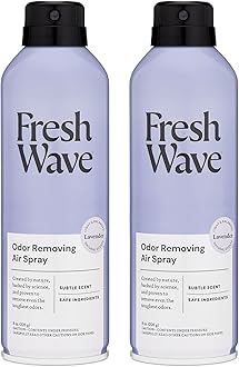 Lavender Odor Eliminator Spray & Air Freshener, 8 oz. | Pack of 2 | Non-Aerosol, Fine Mist | Safer Odor Relief | Natural Plant-Based Odor Eliminator | For Furniture, Fabrics & Trash