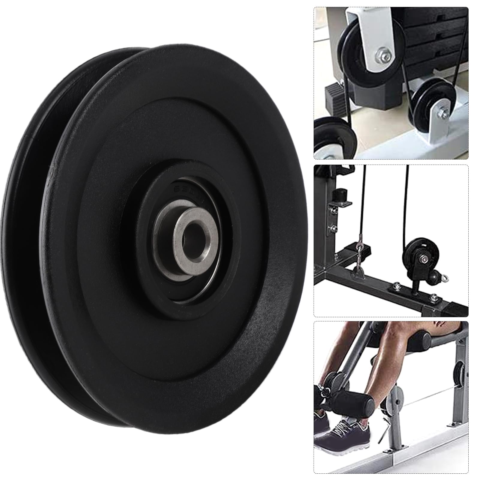 Fabater Nylonowy Krążek Fitness 115 Mm do Przystawek do Domowej Siłowni, 10 szt. Krążka z łożyskiem Treningu Siłowego, Trwały System Krążków Linowych Siłowni, 4,5-calowe Akcesoria ćwiczeń z Otworem