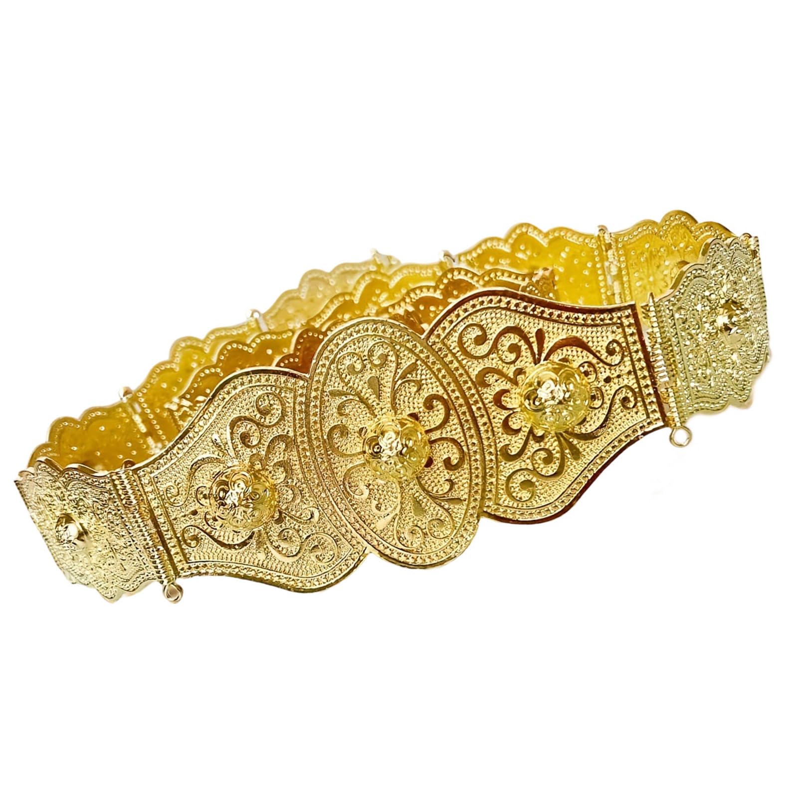 Cinturón de cadena para vientre tallado floral para mujer, joyería de cintura ajustable para fiestas en la playa y eventos nupciales, cinturón de para mujer