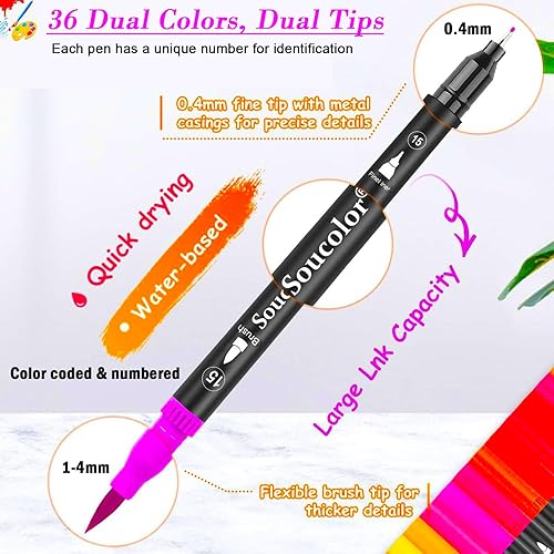 Miniatura 11 de Soucolor Regalos para niñas adolescentes, suministros escolares estéticos lindos de preparación, regalos para adolescentes, kits de arte para niñas