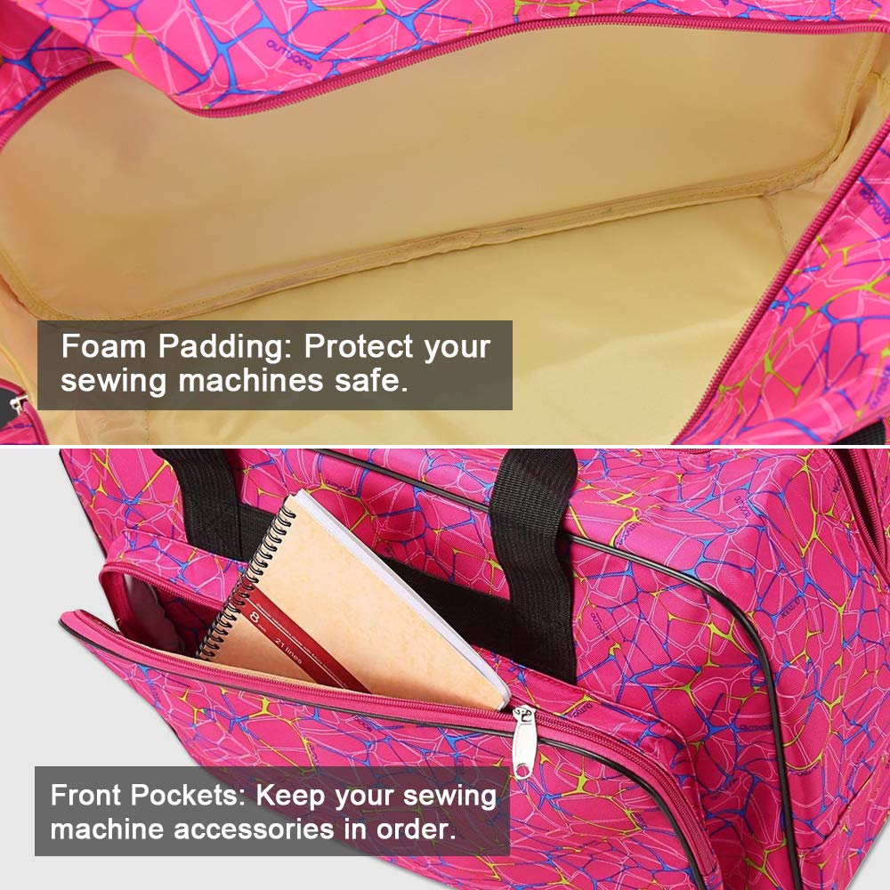 LYTIVAGEN Borsa per Macchina da Cucire in Nylon Borsa per Cucire di Grande Capacità Sacchetti Impermeabile Borse da Trasporto Cucire Custodia Universale Protettive per Macchina da Cucire (Rosa)