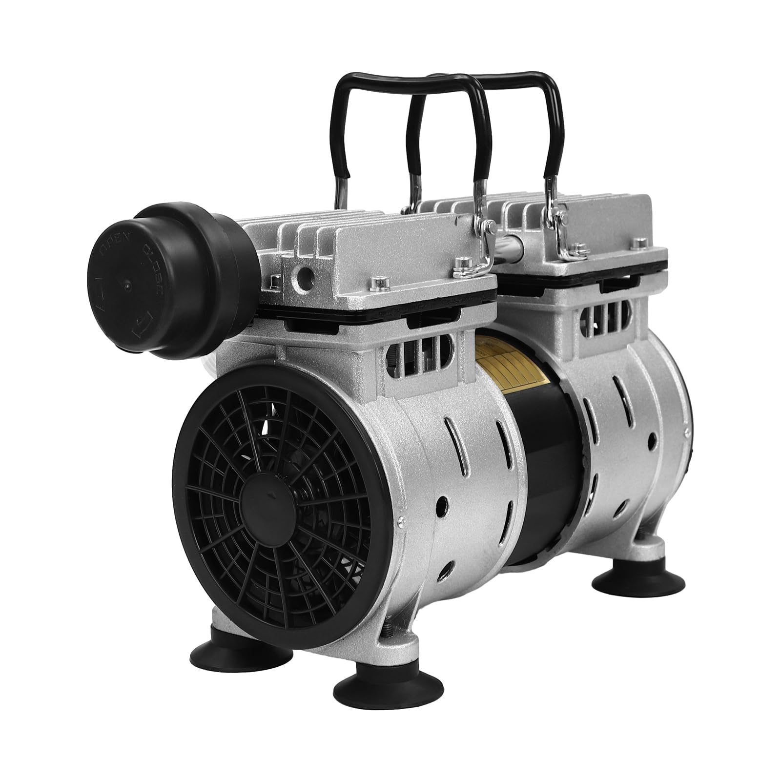Ölfreie Vakuumpumpe, 220V 550W 1400RPM Ölfrei Unterdruckpumpe Vakuum mit 2 Zylindern und Kühlventilatoren, Ölfrei labor Vakuum Pumpe mit Überhitzungsschutz für Vakuumadsorption, G1/4 Gewinde