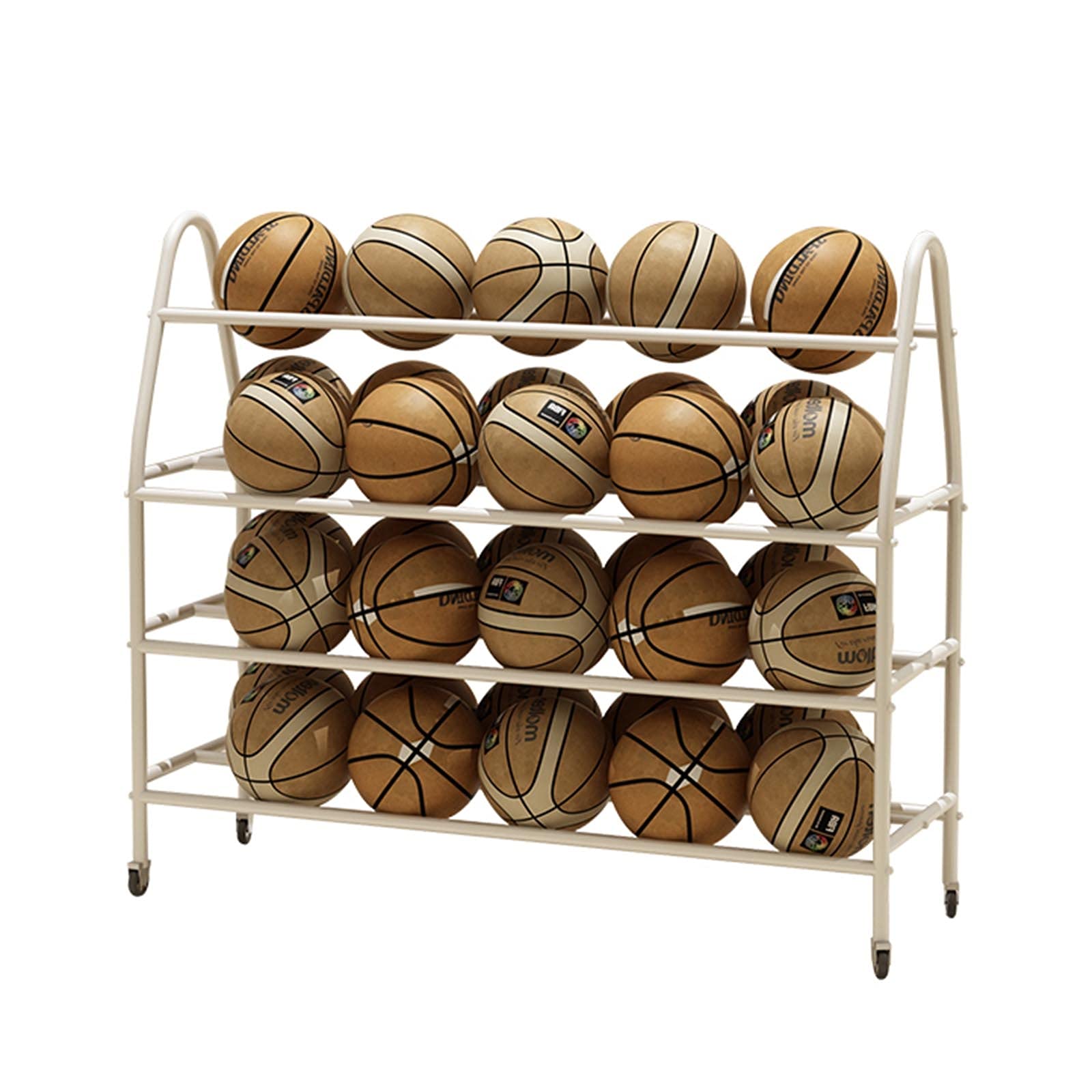 Support de basket-ball à 4 niveaux robuste pour 35 balles
