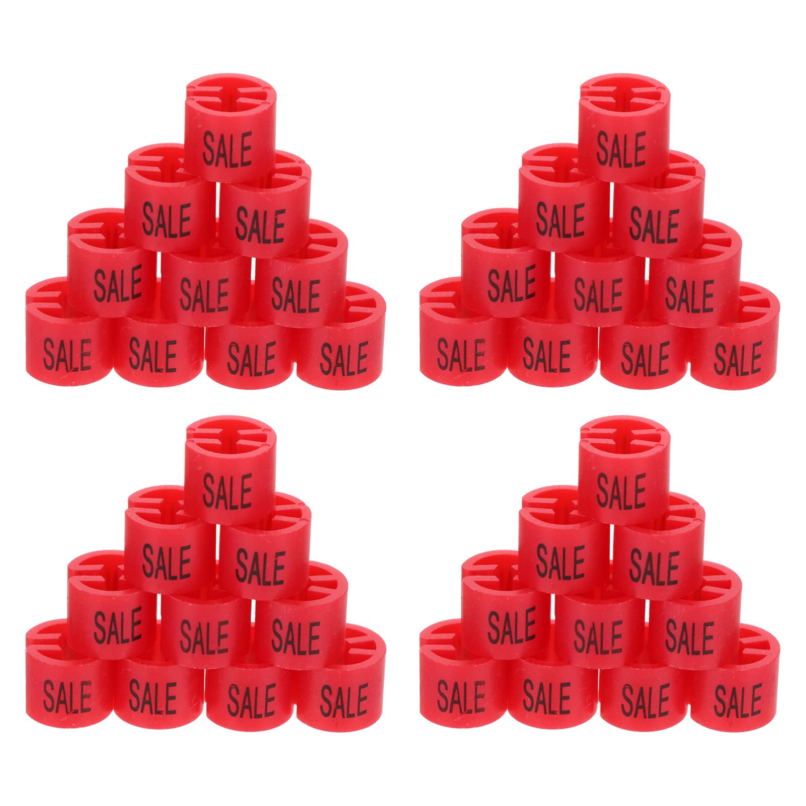 IMIKEYA 10 set di etichette di dimensioni a grana per grucce appendiabiti, etichette di vendita etichette di marcatore di etichette di plastica rossa, 100 pezzi x 10