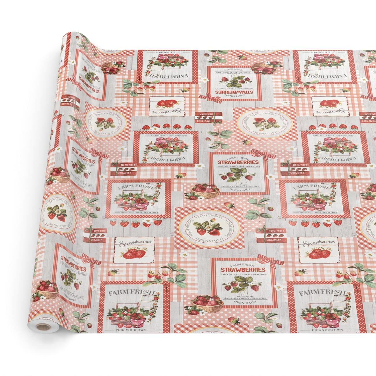 Wachstuch Tischdecke abwaschbar Wachstischdecke pflegeleicht Lotuseffekt Outdoor Gartentischdecke Erdbeeren 220 x 140 cm (Oval)