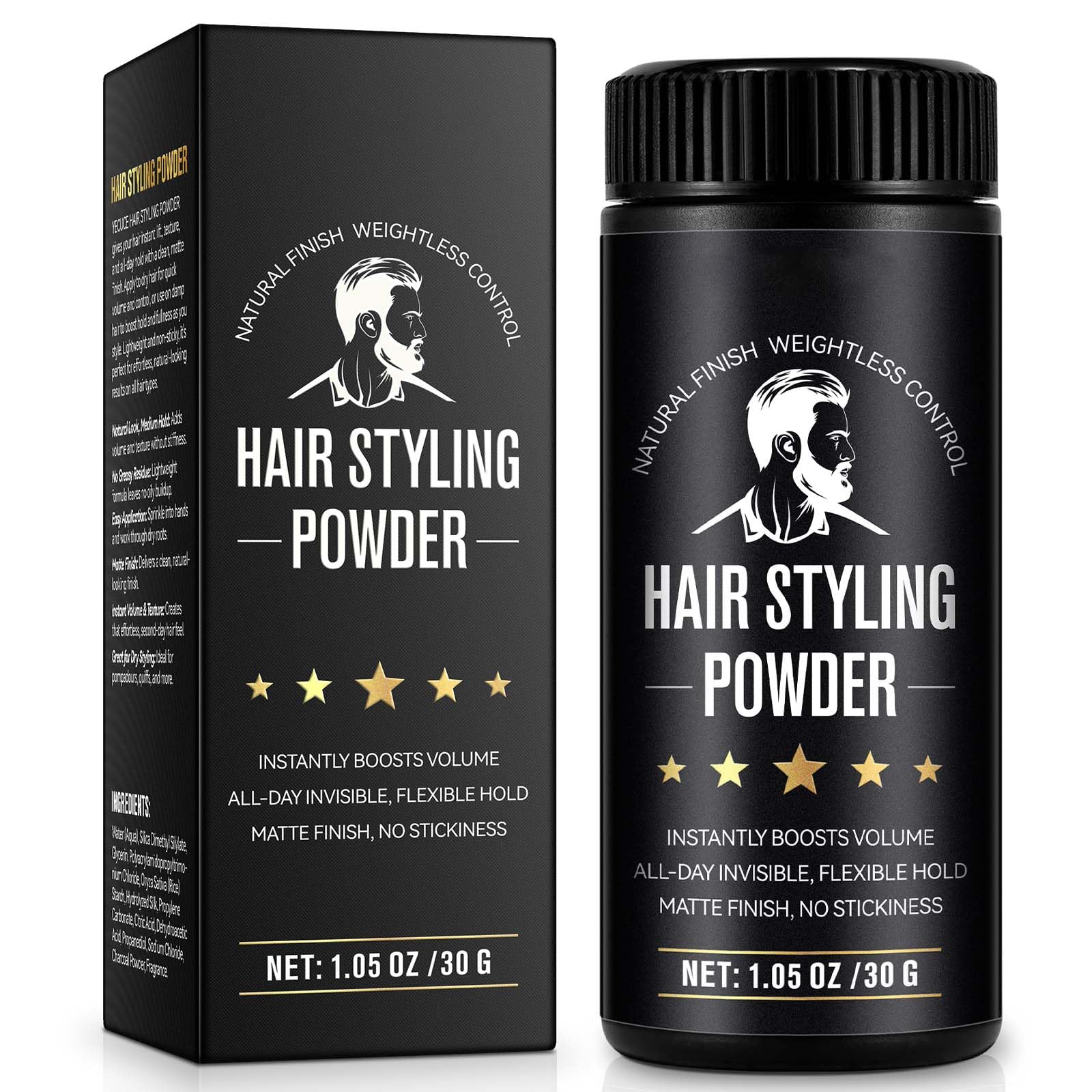 Hair Styling Powder - Volumizing Texture Powder for All Hair Types - Matte Finish 24 Hour Hold Adds