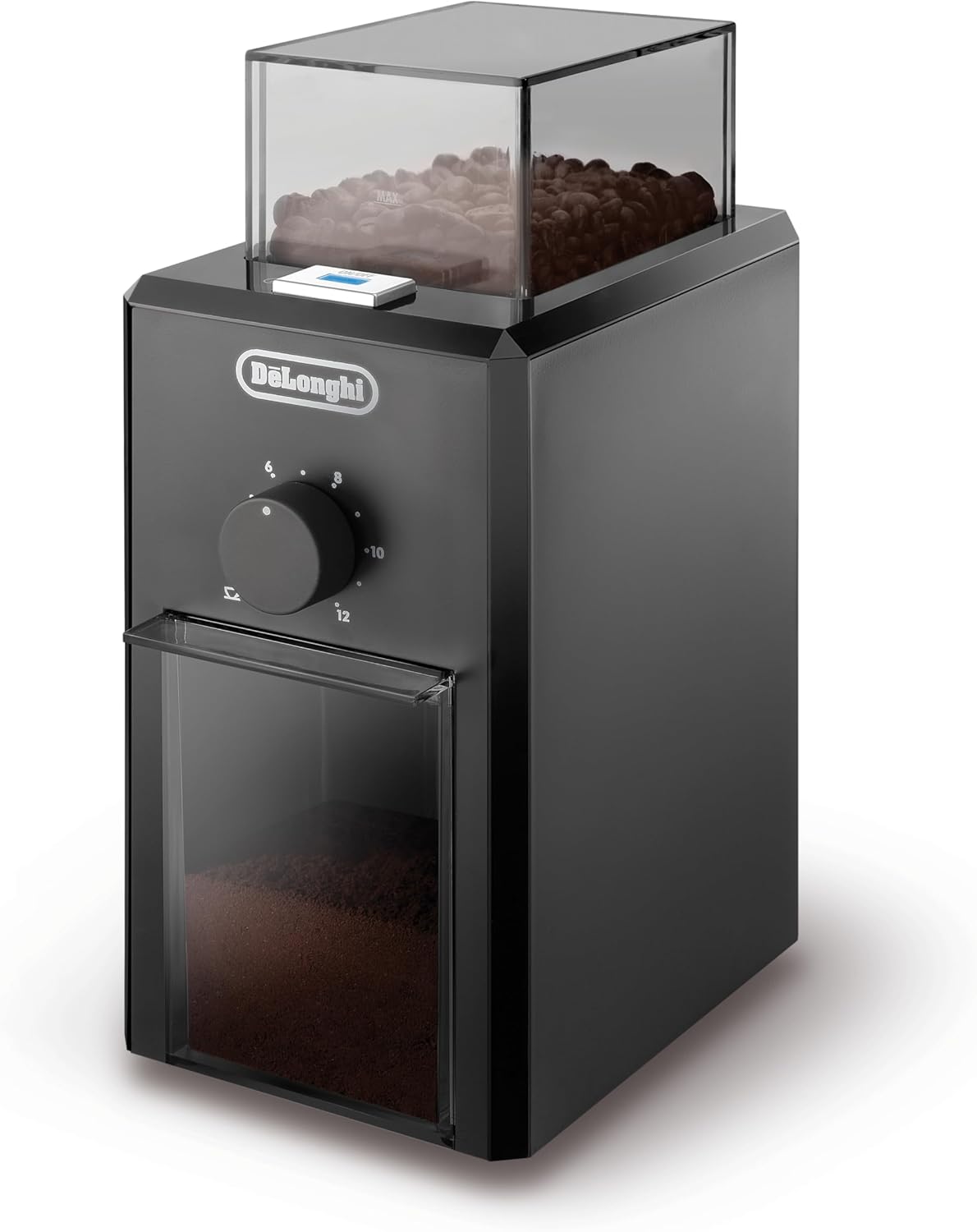 De'Longhi KG79 Moulin à Café Electrique, Broyeur pour Grains de Café avec Réservoir d'une Capacité de 120 g, 110 W, Noir