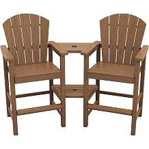 SERWALL Tall Adirondack Chairs Set of 2, HDPE Bar Height Outdoor Chairs