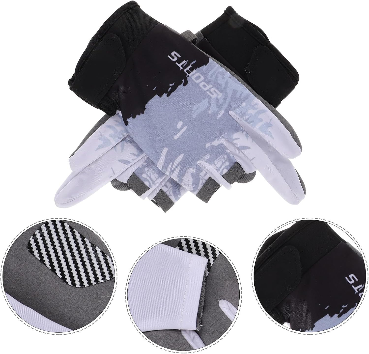 Fingerless Ice Silk Fishing Gloves Anti-Slip Design for Men and Women UV Protection, and Breathable Material, for Outdoor Activities Like Billiards and Summer Fishing