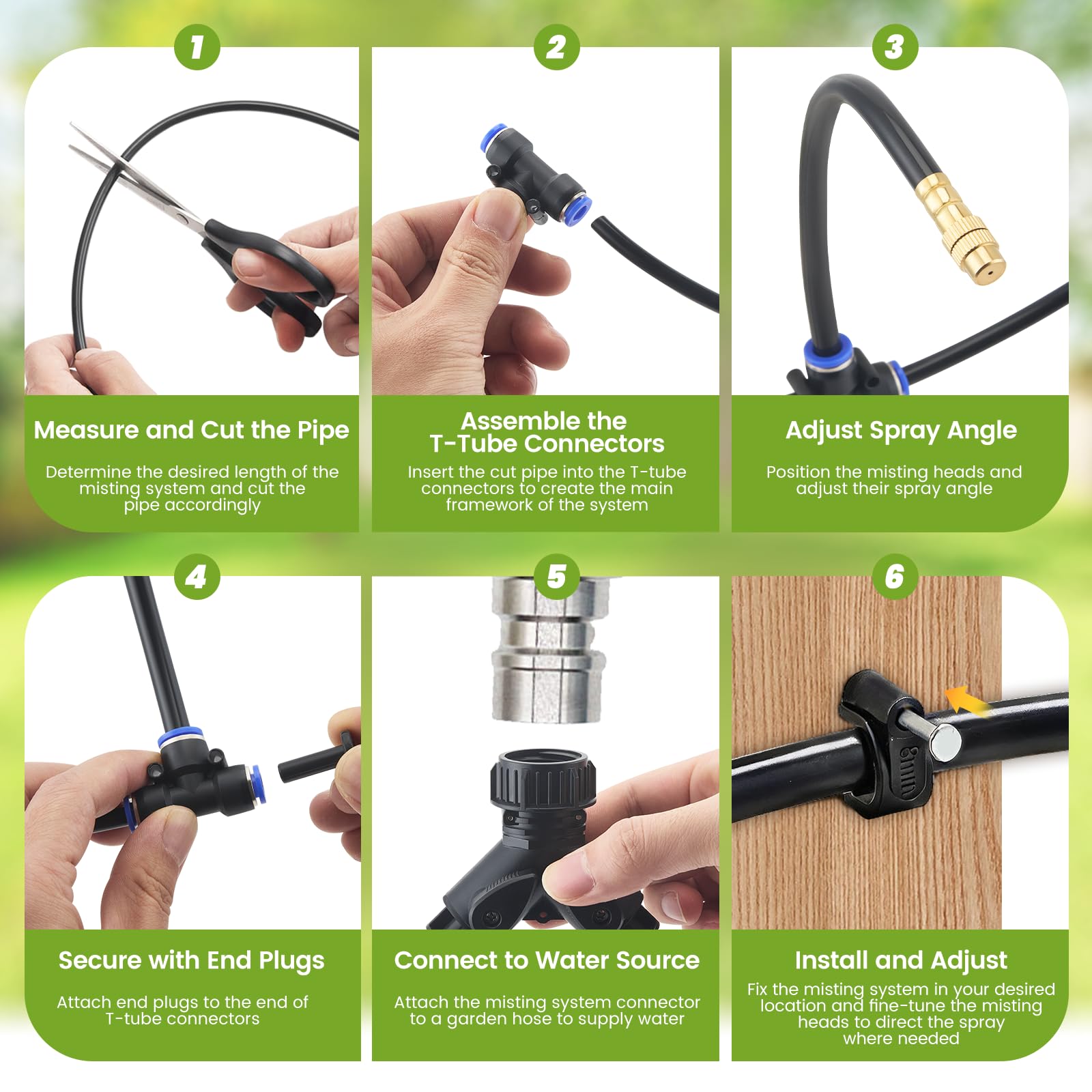 Kit sistema riego jardín 30 m, riego por goteo con 24 boquillas pulverizadoras, riego 360° alrededor, ajuste preciso de niebla de agua, sistema riego para huerto, invernadero, balcón, jardín