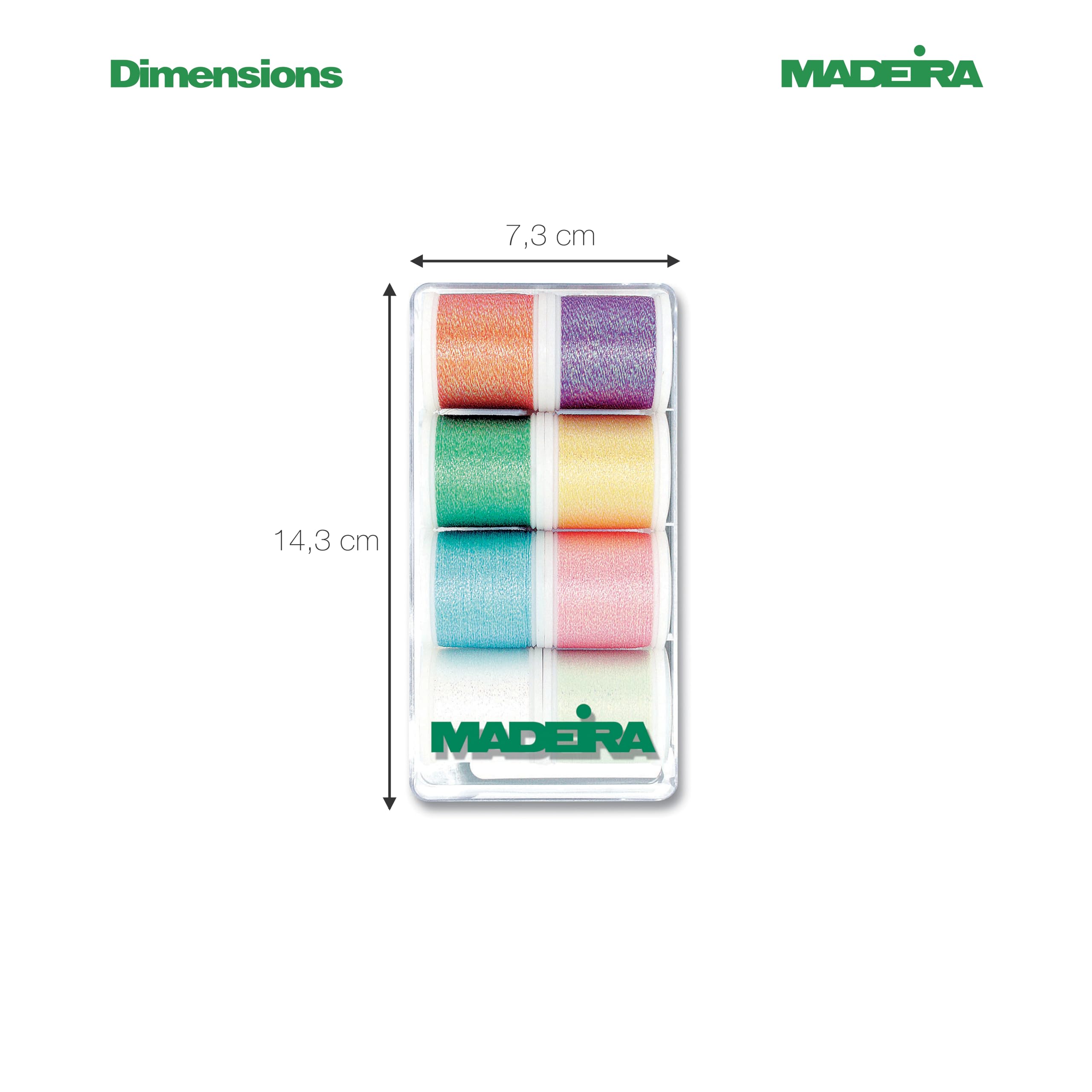 Madeira Opal Metallic Thread - Hand and Machine Sewing, for Sewing and Embroidery, Unique Luxury Effect for Fashion - 8 x 200 m, Assorted Colours