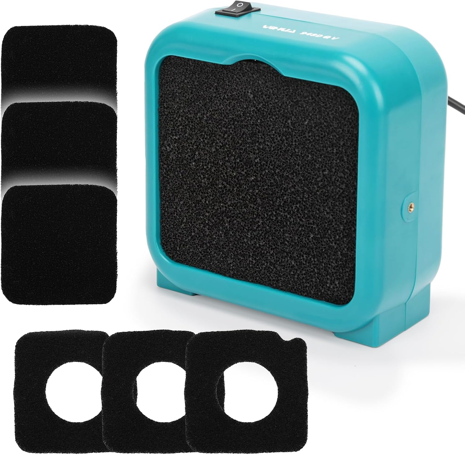 YIHUA 948DQ V Soldering Fume Extractor, Compact Solder Smoke Absorber with Dual Activated Carbon Filters, Built-In Switch, Eight Carbon Filters Included, for PCB Soldering and Electronics Repair