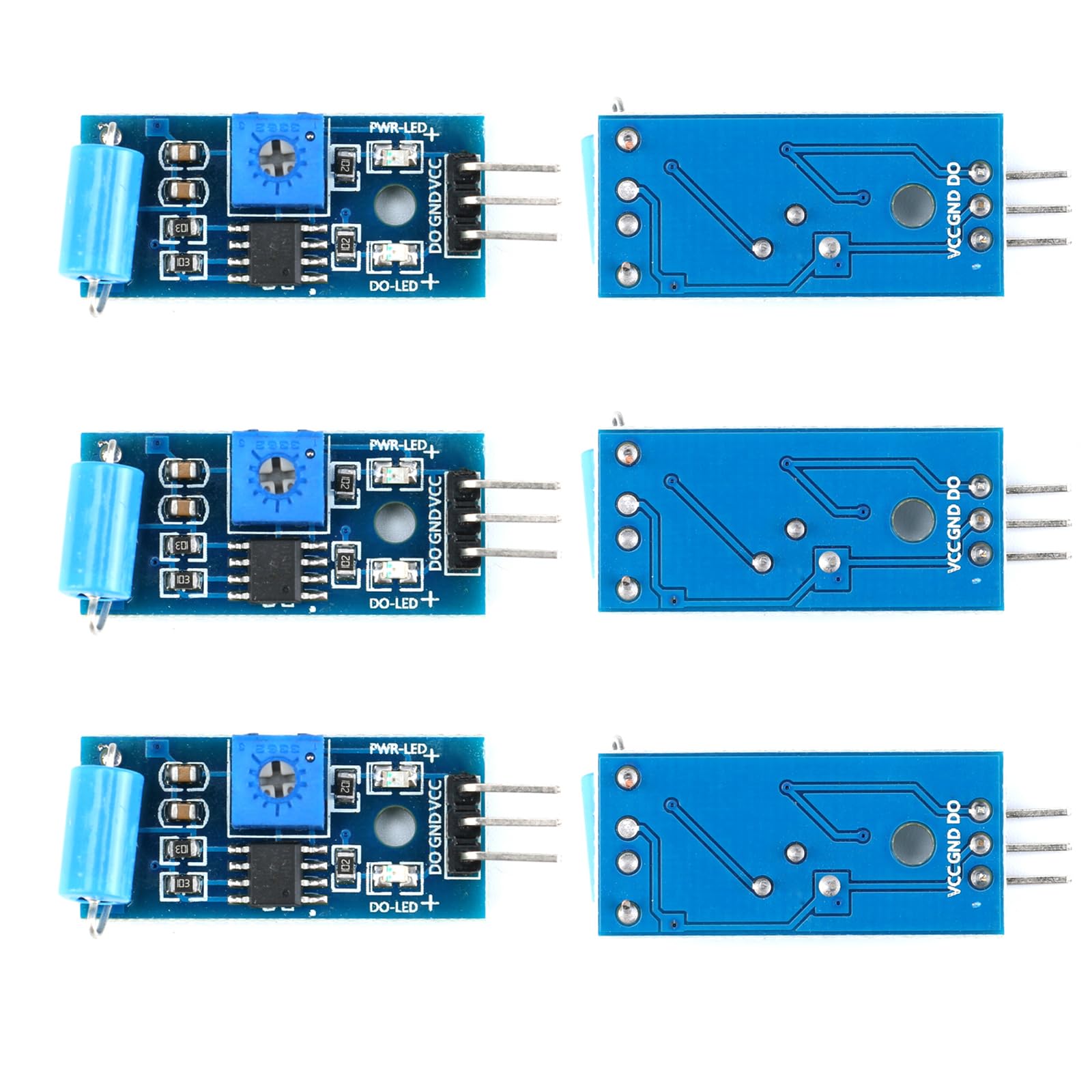 6Pcs Normally Closed Vibration Sensor Module SW-420 for DIY Alarm Systems, Smart Vehicles Robots