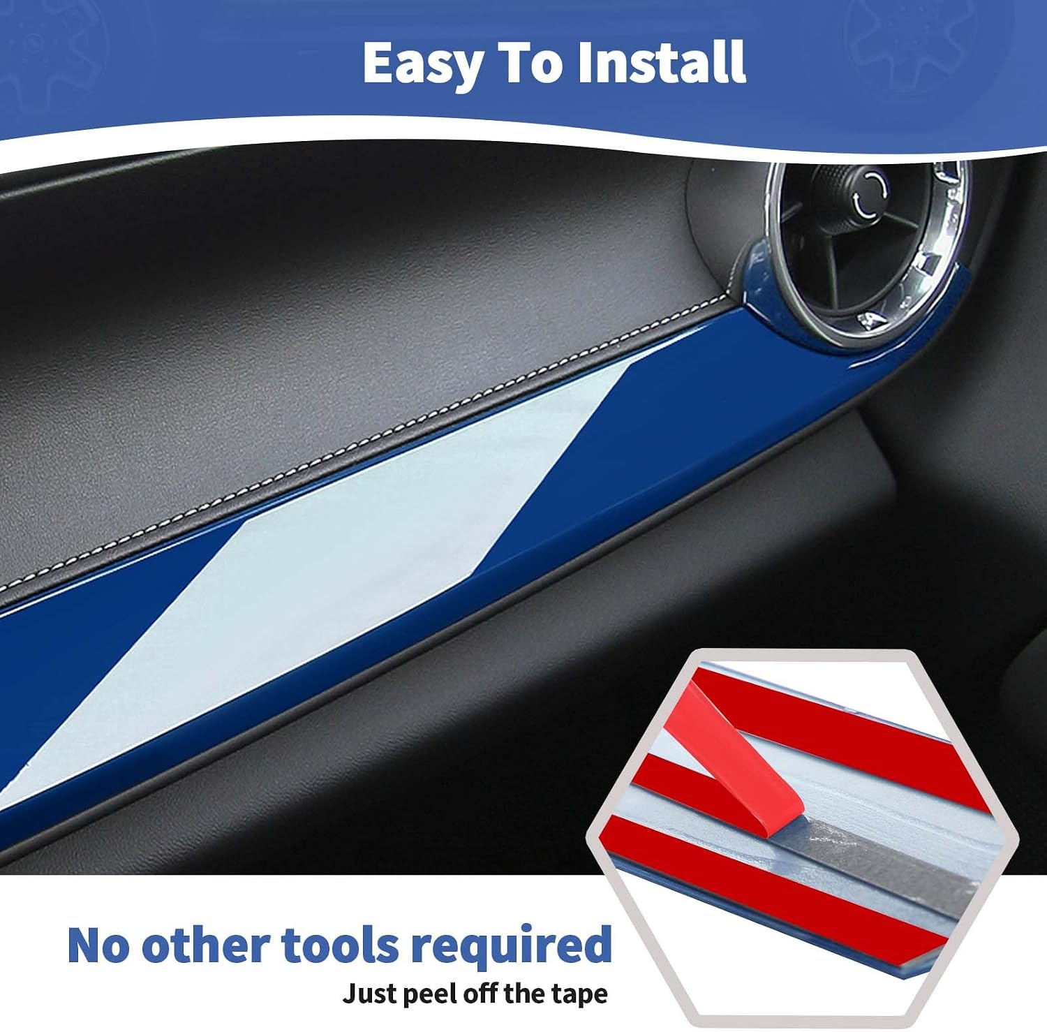 RT-TCZ for Camaro Passenger Dash Panel Trim Cover Blue for Chevy Camaro 2016-Present Blue Interior Accessories