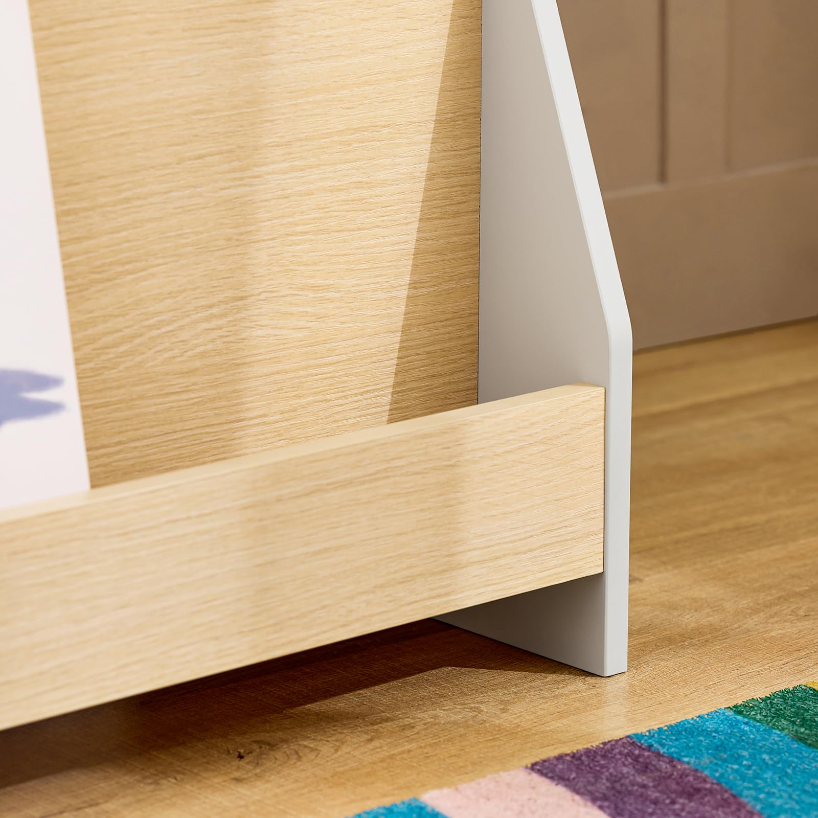 SoBuy Libreria per Bambini Scaffale a Scala Scaffale Portaoggetti Libreria a Scala Grigio-Naturale 61x30x71cm KMB106-HG