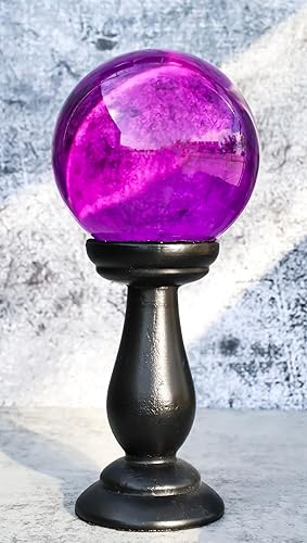 Miniatura 5 de Ebros Gift Small Wicca Occult Witchcraft Paranormal Witch Scrying Crystal Glass Gazing Ball On Stand Figurine 7.5" H Wiccan Decor Halloween Macabre