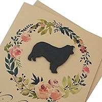 Vista 2 de Tarjeta de condolencia de corona floral de pastor australiano Felicitación de condolencias de mascotas hecha a mano de 5 x 7 Tarjeta base marrón