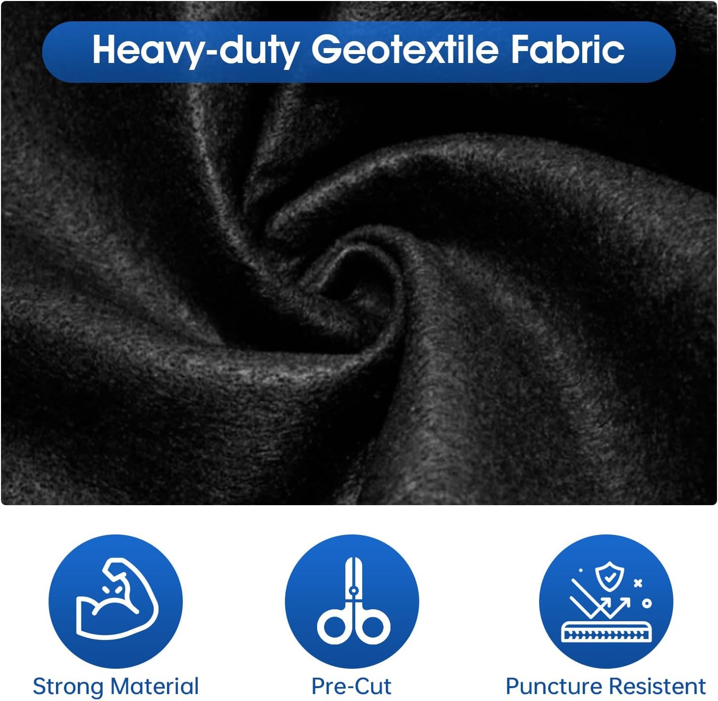 12-Foot Round Pool Pads for Above Ground Pool, Durable Geotextile Fabric Under Pool Liner Pad, Puncture Resistant Pool Ground Pad, Extend Liner Life, Black