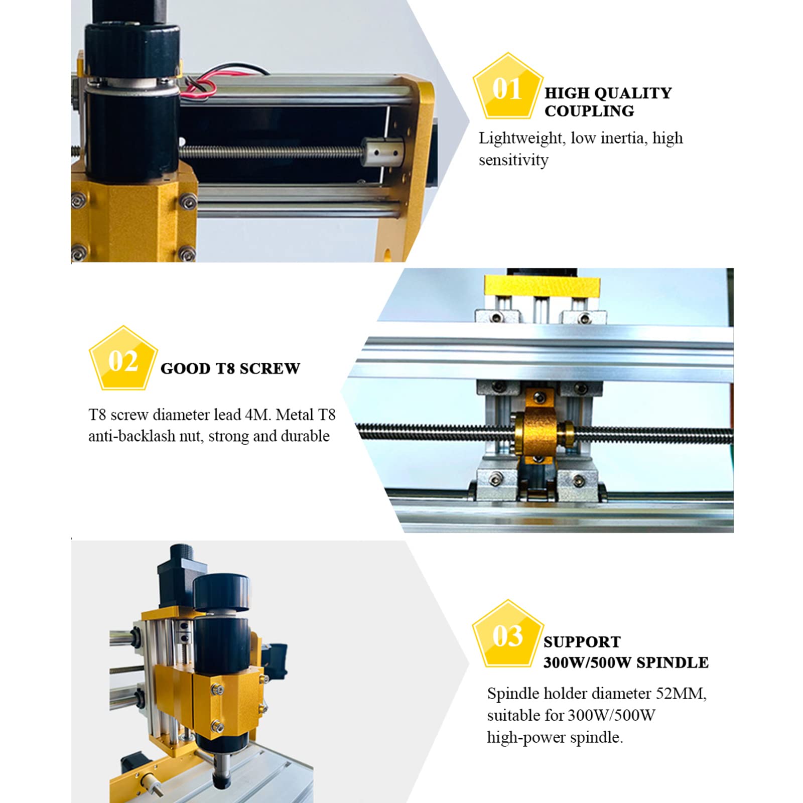 2 in 1 Macchina Per Incisione CNC 3018 Plus Con Modulo, Mini Kit CNC Fai Da Te A 3 Assi, Prolunga ER11, Controller Offline Per Plastica Alluminio Morbido Legno Acrilico PVC,300w,15W Laser Head