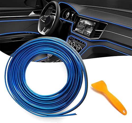 Tiras para decoración interior de automóvil, tablero de instrumentos de puerta de 16.4 pies, diseño de galvanoplastia universal, accesorios de