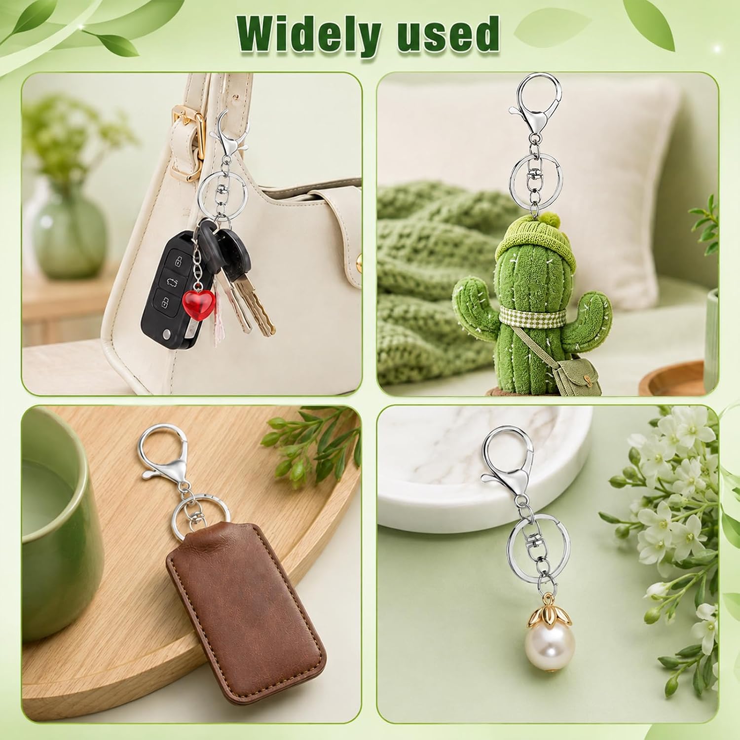 20PCS Silver Keychain Clip Stainless Steel Lobster Claw Clasps for Keychain