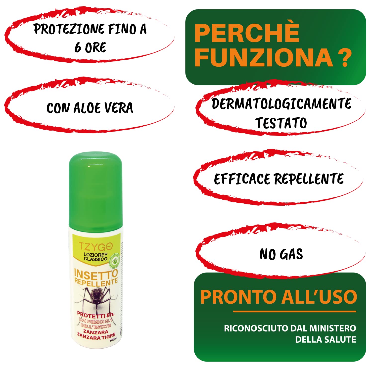 Loziorep Classico | Lozione Repellente Protegge Tutta La Famiglia da Zanzare, Zanzare Tigre | Protezione Insetto Repellente per Mani e Corpo | Lozione per Il Corpo | 2 Flaconi spray da 100ml