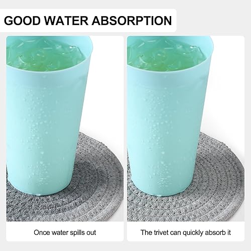 Miniatura 4 de Juego de 5 salvamanteles para platos calientes, juego de agarraderas 100% algodón tejido para ollas calientes, posavasos de granja, almohadillas