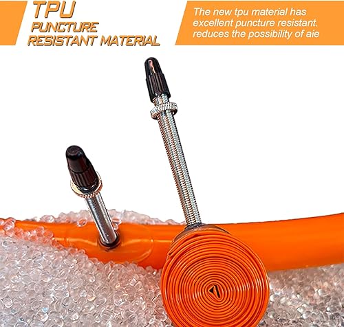 Miniatura 2 de Tubo de bicicleta 700x1832C Presta, tubos de bicicleta de carretera con palancas de neumáticos y tiras, tubo 700C compatible con neumáticos 700x18C