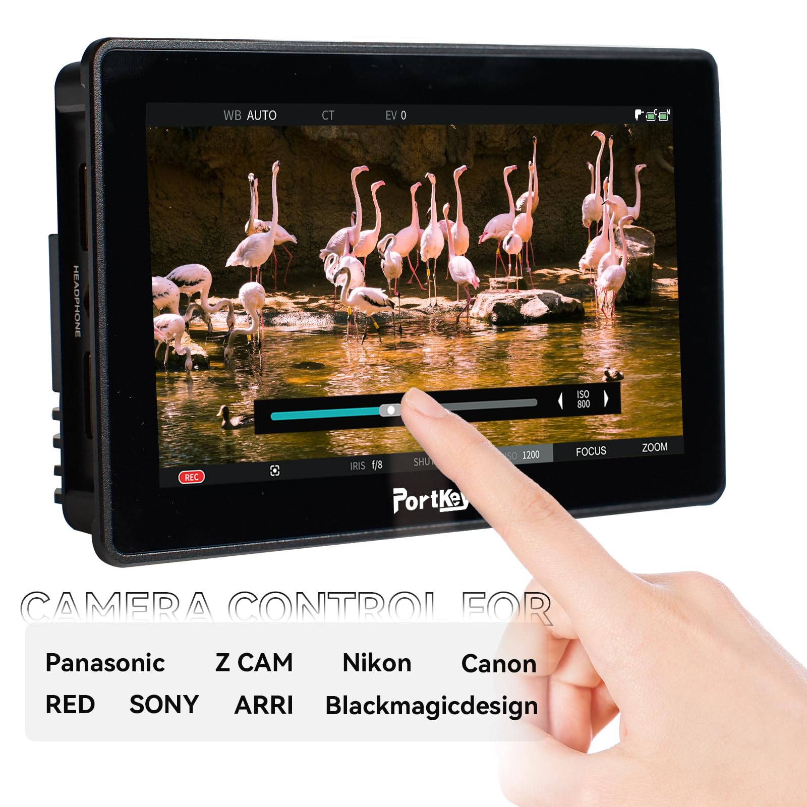 Portkeys BM5IV Moniteur Contrôle Caméra 5,5" 2000nit, Écran Tactile Double, Contrôle Filaire pour S0NY CAN0N Red Arri ZCAM NIK0N BMPCC, Boîtier Aluminium, Mode Log Manuel