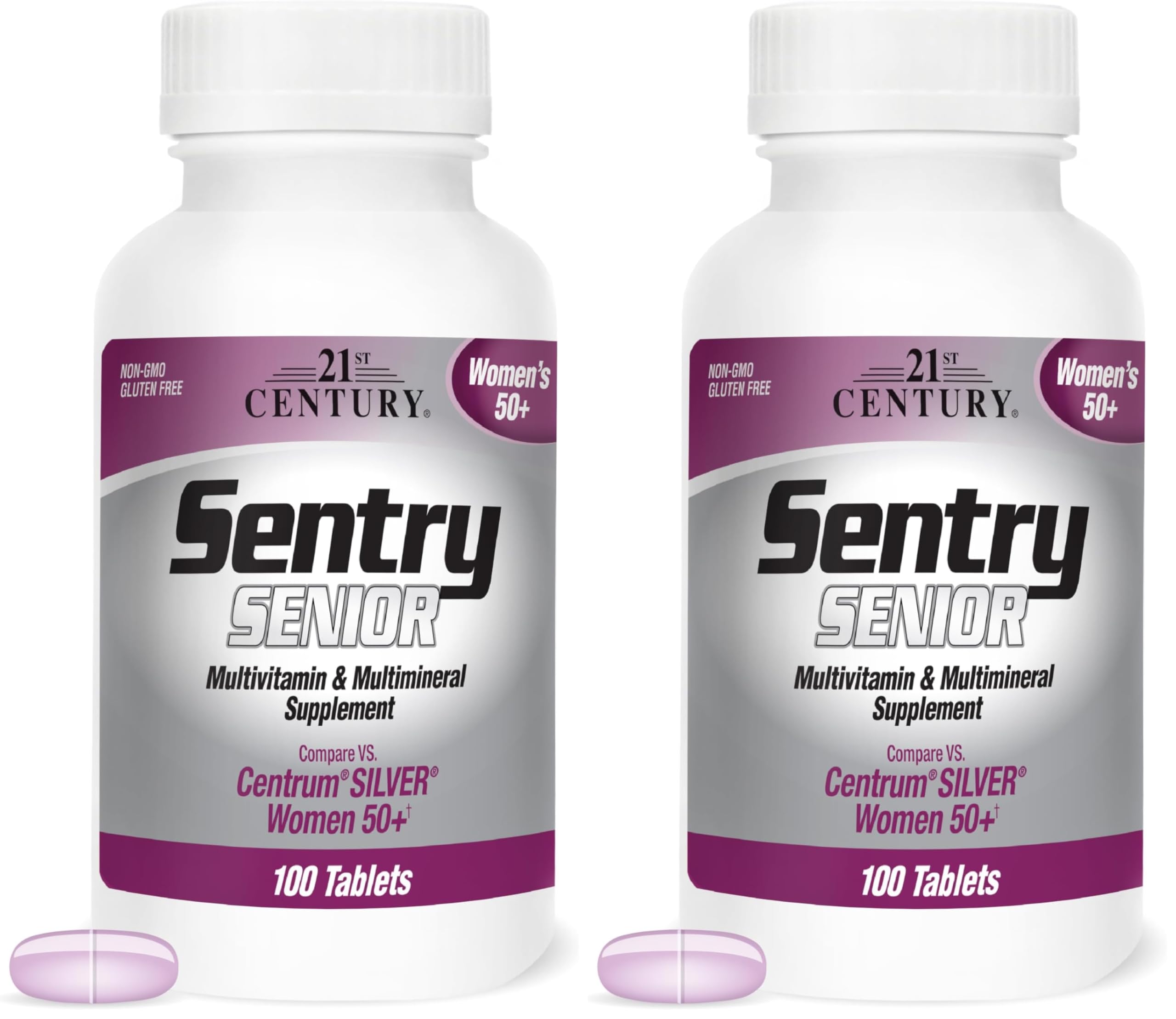 21st Century Sentry Senior Women 50 Plus Tablets, 100 Count (27542) (Pack of 2) 100 Count (Pack of 2)