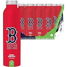 Pulse+ Boston Sox Natural Spring Water - Natural, Filtered Spring Water - BPA-Free, Aluminum Recyclable Bottles - 12 Pack - Red