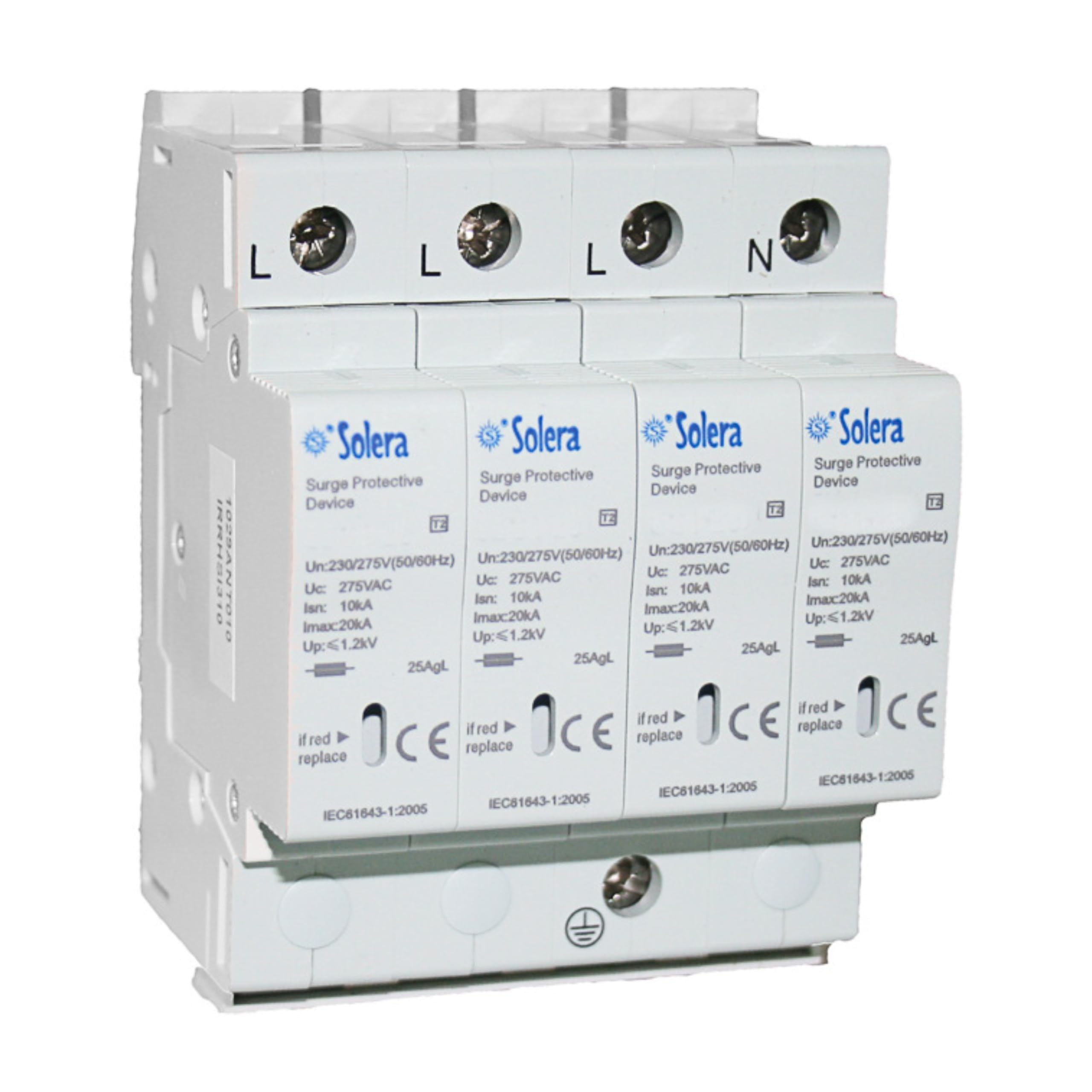 Solera® LST4 Scaricatore di Sovratensione, 3P+N, 4M, 275V, 20kA • 1 unità