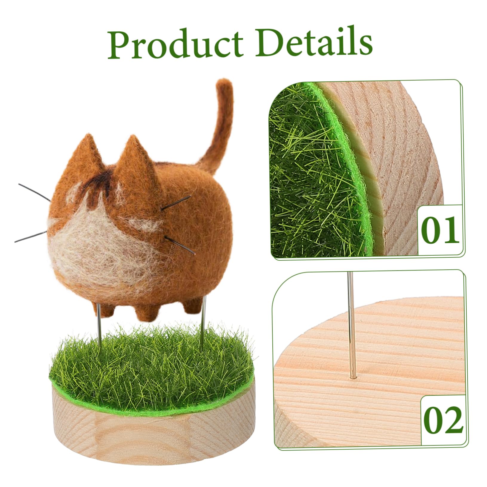 TEHAUX Sturdy Needle Felting Accessories Display Stand for Dolls Crochet Dolls and Needle Felt Animals and Wooden Base