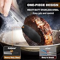 Vista 2 de Pinzas de cocina con puntas de silicona, pinzas para cocinar, resistentes al calor, 600 grados, pinzas de bloqueo de acero inoxidable, pinzas