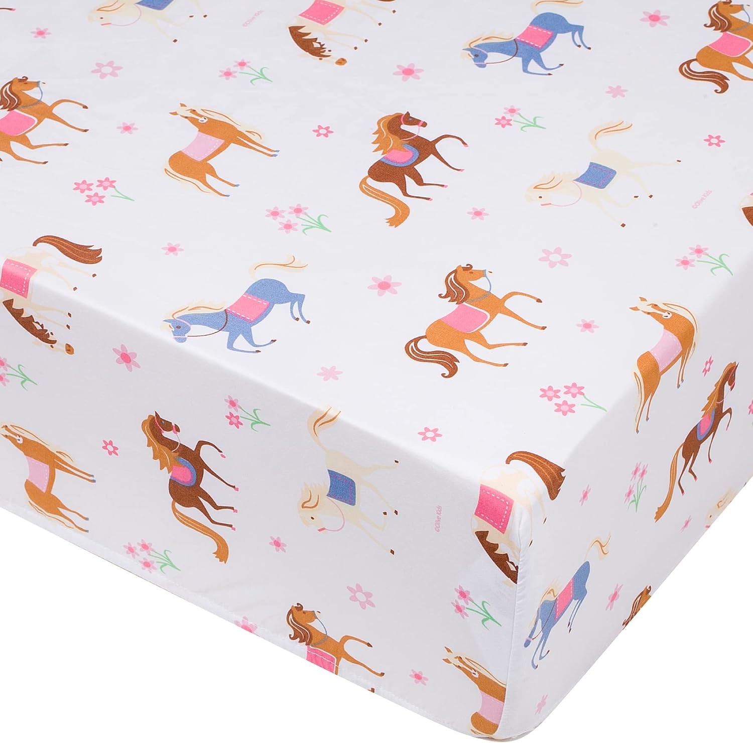 Wildkin Microfiber Fitted Crib Sheet for Boys & Girls, Crib Sheets Measures 52 x 28 Inches, Soft & Breathable Fabric Crib Sheets for Kids, Fits Standard Crib Mattress (Horses)
