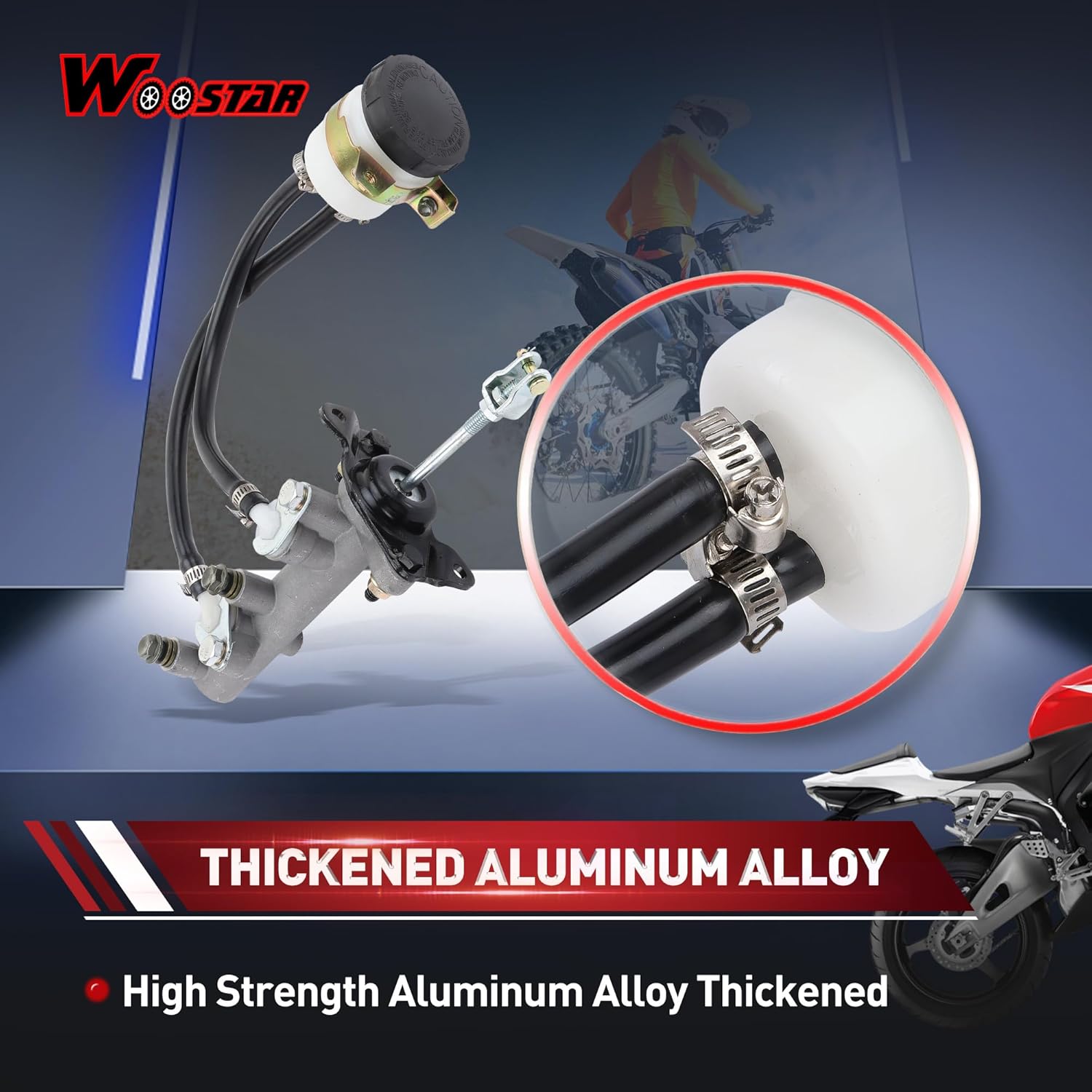 WOOSTAR Brake Master Cylinder Replacement for 2010-2015 Bennche Bighorn 700 Hisun UTV 400 500 700 Hisun Strike 800 Massimo Big Muddy Supermach Coleman Engine